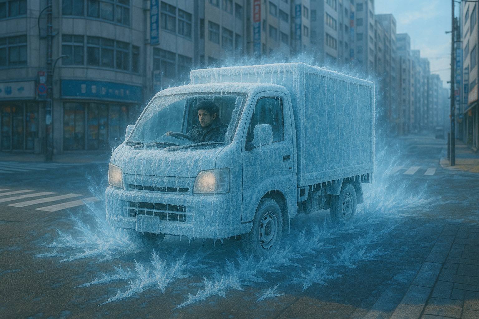 A modern ICE LIGHT refrigerated delivery truck